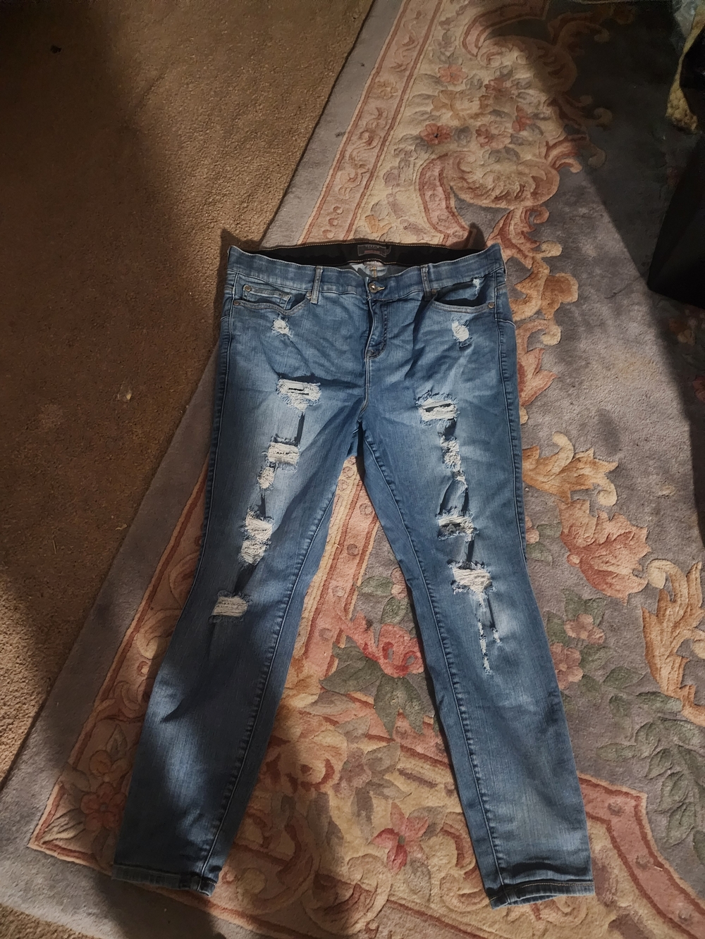 torrid Distressed Light Blue Skinny Jeans